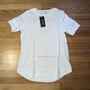 White Crewneck Blouse Cotton Blend Women's Small